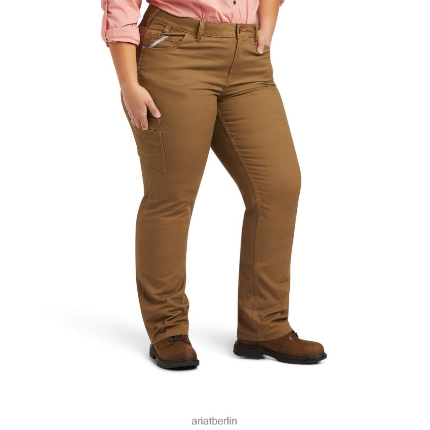 Ariat Robuste Hose mit geradem Bein aus Rebar-Durastretch Frauen P4JJPR2684 Feldkhaki Böden