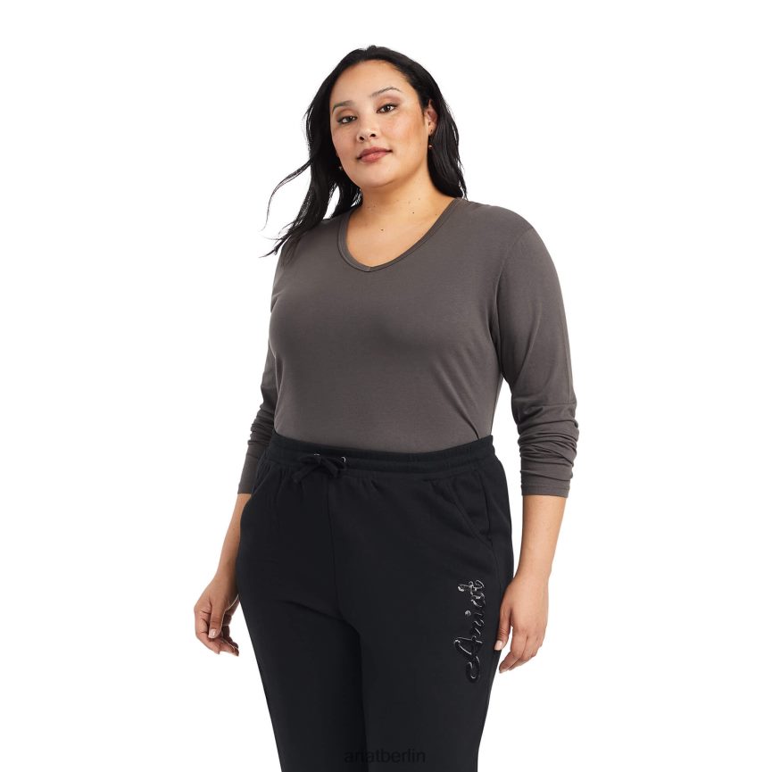 Ariat echte Jogger-Jogginghose Frauen P4JJPR2647 Schwarz Böden