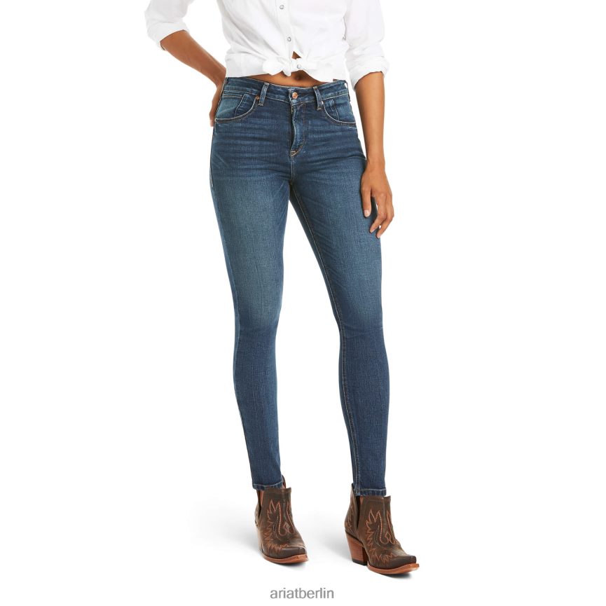 Ariat Hochwertige Skinny-Jeans mit hohem Bund und Stretch Frauen P4JJPR2606 Asmu Ozeanblau Böden