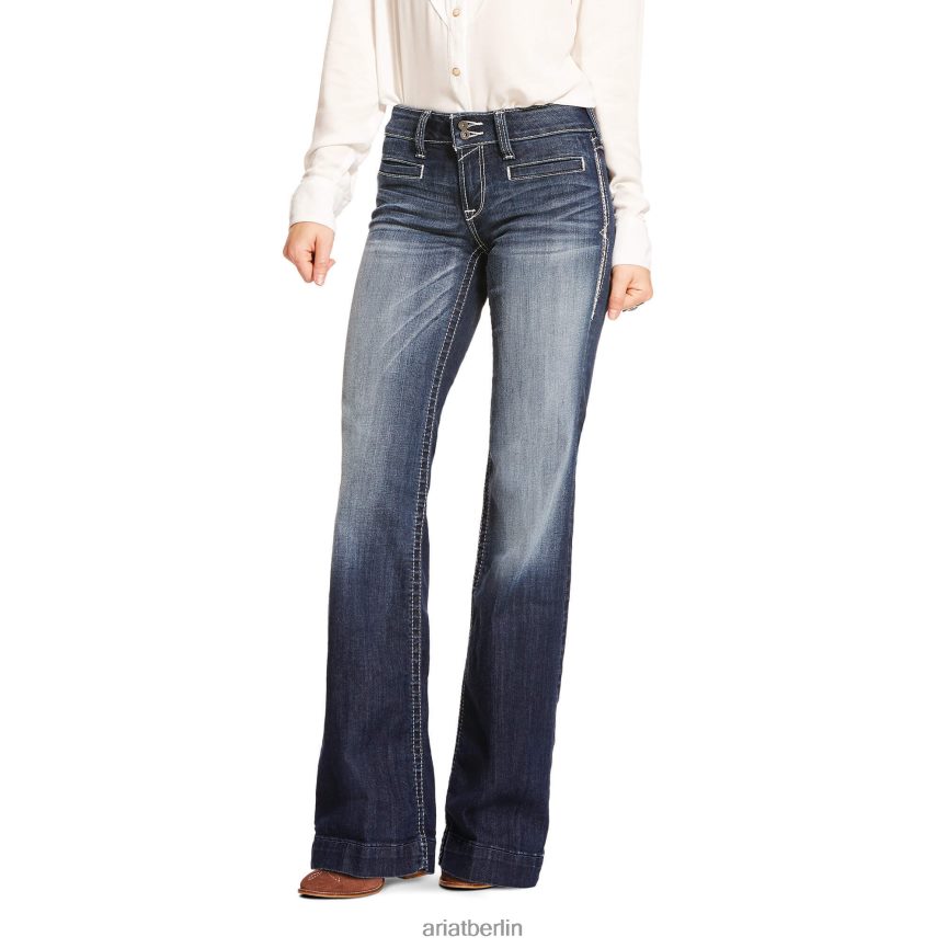 Ariat Hose mit mittelhohem Bund, Stretch-Jeans mit weitem Bein Frauen P4JJPR2524 Marine Böden