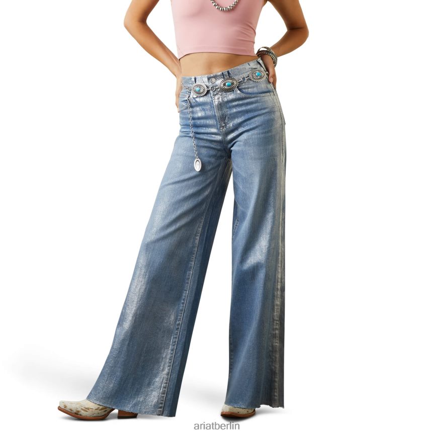 Ariat Jasmine-Jeans mit weitem Bein Frauen P4JJPR2609 silbermetallic Böden