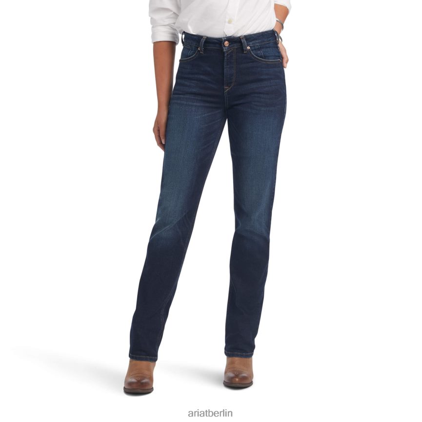 Ariat Premium-Stretch-Jeans mit hohem Bund und geradem Schnitt Frauen P4JJPR2611 Michigan Böden