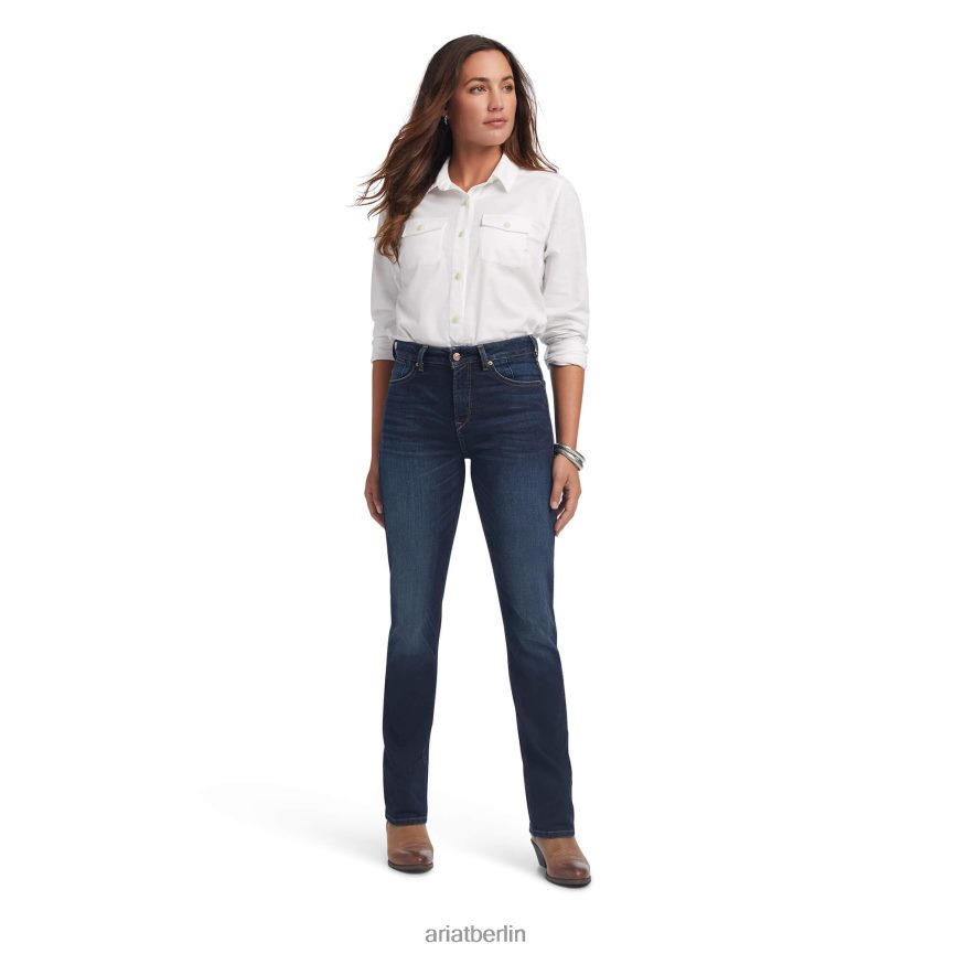 Ariat Premium-Stretch-Jeans mit hohem Bund und geradem Schnitt Frauen P4JJPR2611 Michigan Böden