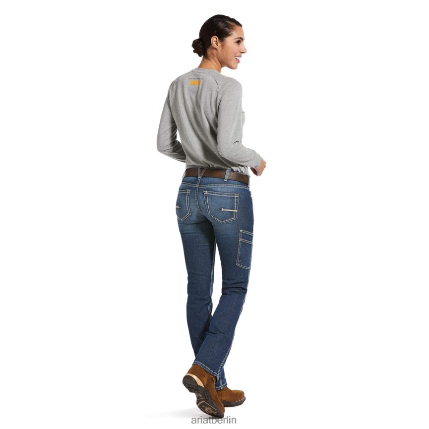 Ariat Rebar Durastretch Riveter Jeans mit geradem Bein Frauen P4JJPR2528 Nachtfahrt Böden