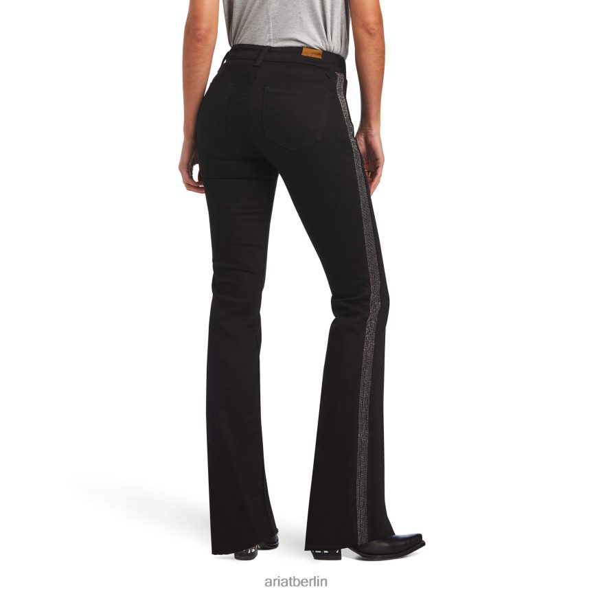 Ariat Schmale Jeans mit weitem Bein und Kettenstreifen Frauen P4JJPR2610 Schwarz Böden