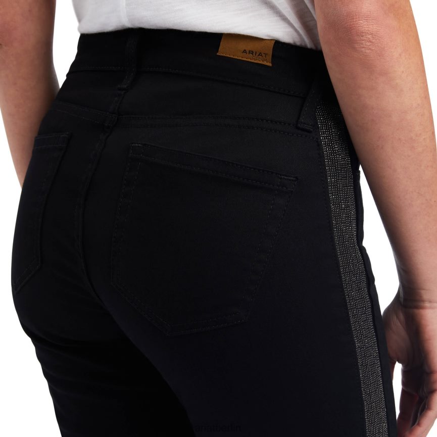 Ariat Schmale Jeans mit weitem Bein und Kettenstreifen Frauen P4JJPR2610 Schwarz Böden