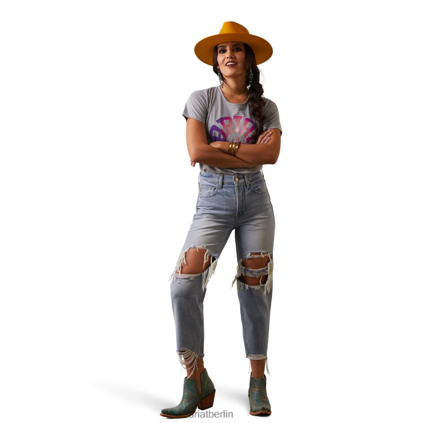 Ariat Wildfang-Straight-Jeans mit ultrahohem Bund Frauen P4JJPR2537 Mykonos Böden