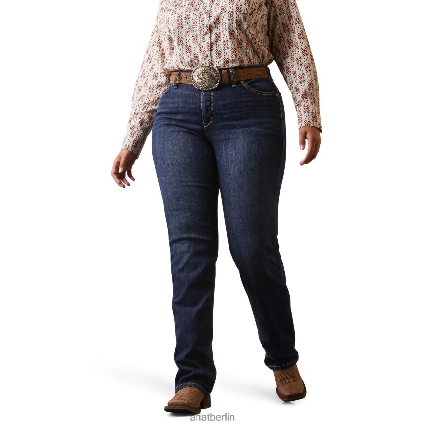 Ariat real. Greta Straight Jeans mit perfekter Leibhöhe Frauen P4JJPR2540 Mitternacht Böden