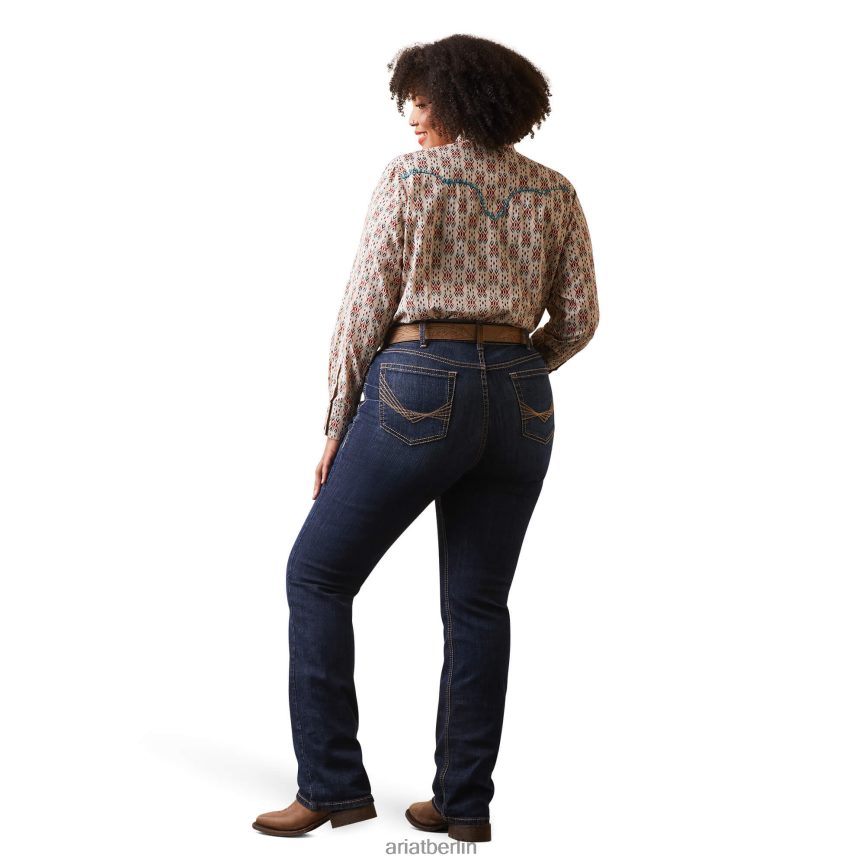 Ariat real. Greta Straight Jeans mit perfekter Leibhöhe Frauen P4JJPR2540 Mitternacht Böden