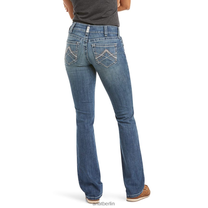 Ariat real. Jeans mit geradem Bein Frauen P4JJPR2515 Regensturm Böden