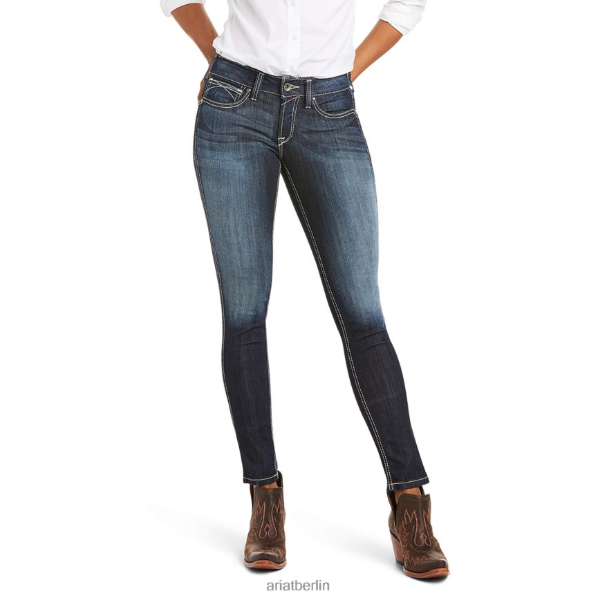 Ariat real. Mittelhohe Stretch-Außennaht-Jeans „ella Skinny“. Frauen P4JJPR2555 himmlisch Böden