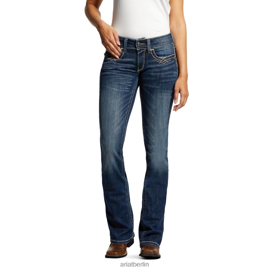 Ariat real. Mittelhohe Stretch-Jeans mit verschlungenem Festival-Boot-Cut Frauen P4JJPR2529 Festivalblau Böden
