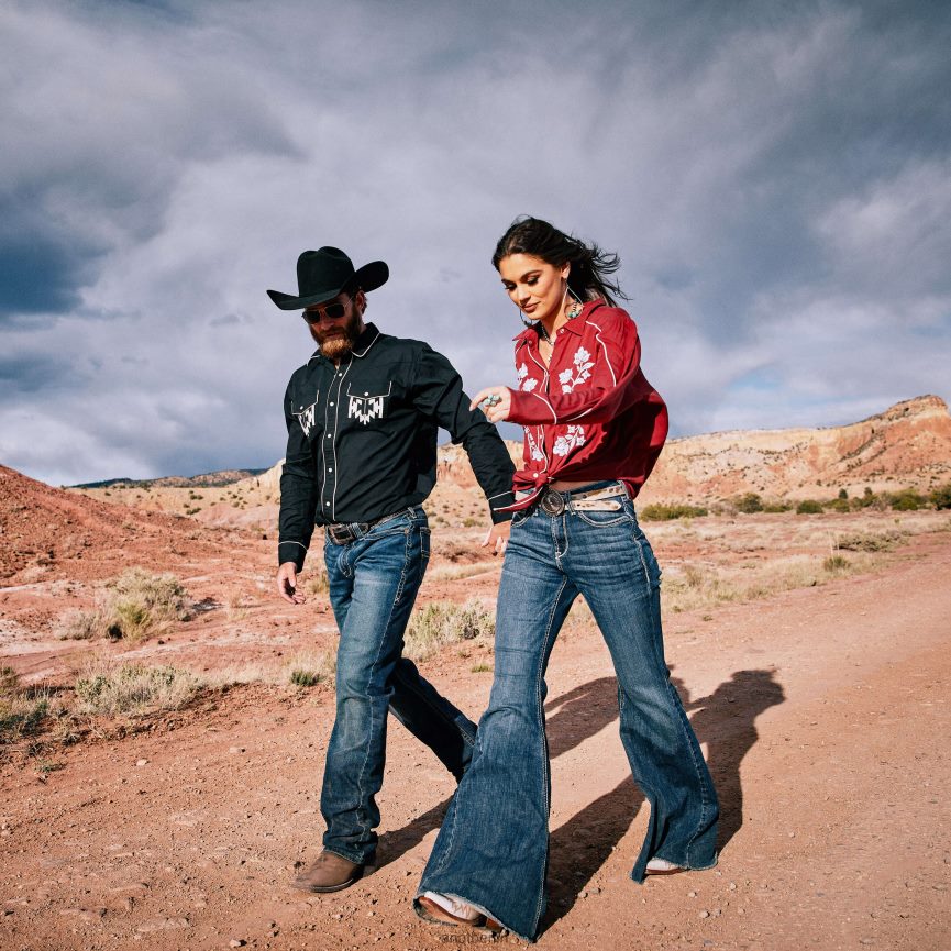 Ariat real. Zinnia Extreme Flare-Jeans mit hohem Bund Frauen P4JJPR2561 Arkansas Böden