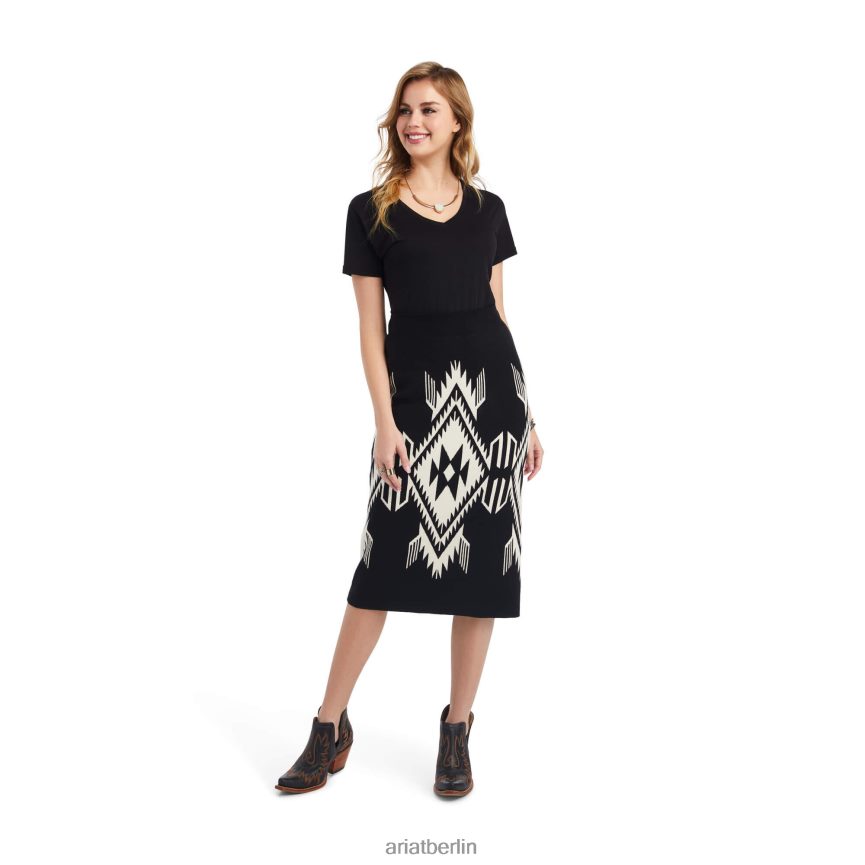 Ariat Chimayo-Pulloverrock Frauen P4JJPR3300 Schwarz/Buttercreme Böden