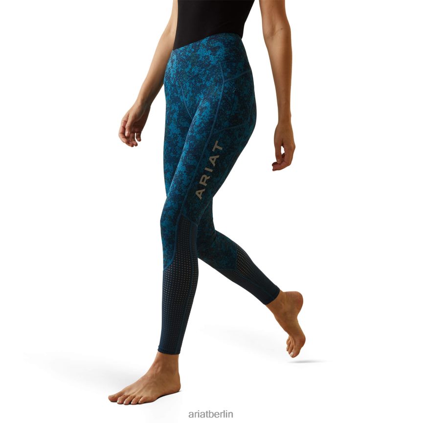 Ariat EOS Knieflicken eng Frauen P4JJPR2627 tiefes Petrol-Camouflage-Blumenmuster Böden