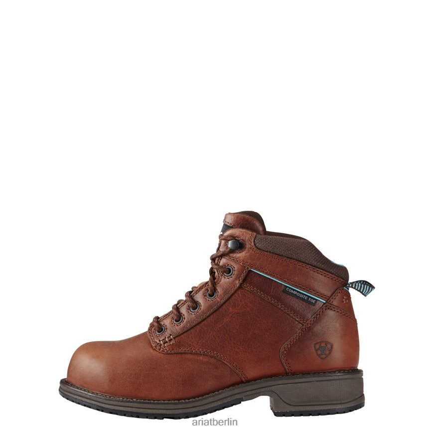 Ariat Lässiger, halbhoher Arbeitsstiefel mit SD-Verbundkappe und Schnürung Frauen P4JJPR2390 nussiges Braun Schuhwerk