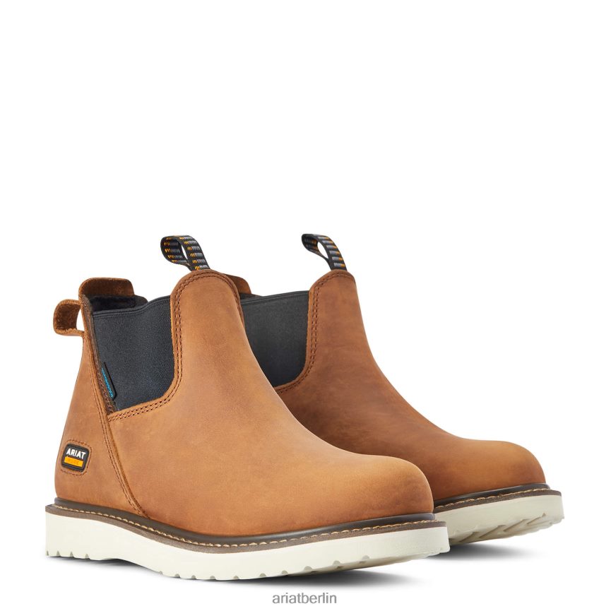 Ariat Wasserdichter Chelsea-Arbeitsstiefel mit Rebar-Keilabsatz Frauen P4JJPR2387 gealterter Honig Schuhwerk