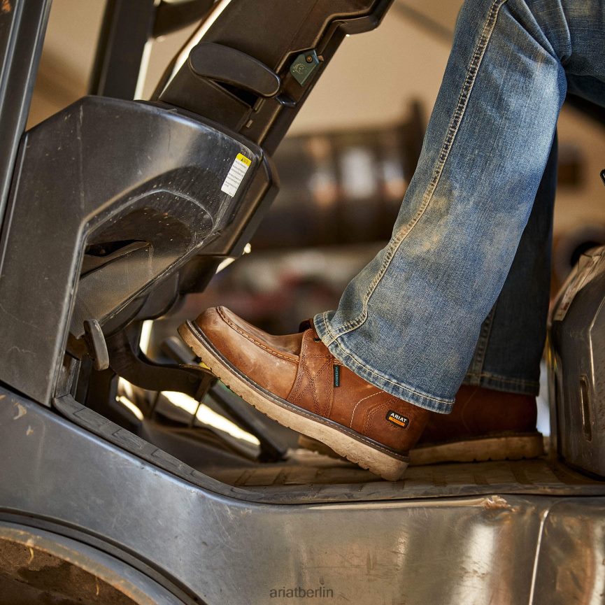 Ariat Wasserdichter Moc-Toe-Arbeitsstiefel mit Rebar-Keilabsatz Frauen P4JJPR2365 gealterter Honig Schuhwerk