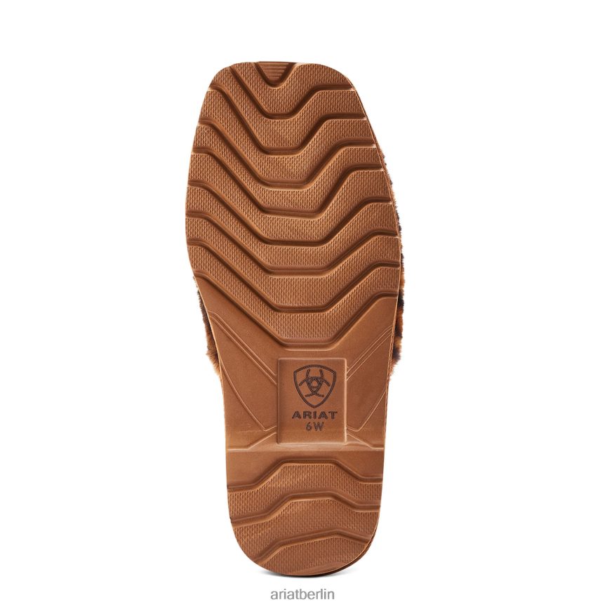 Ariat gemütlicher, schicker Slipper mit quadratischer Zehenpartie Frauen P4JJPR2483 flauschiger Leopardenmuster Schuhwerk