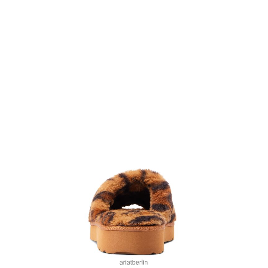 Ariat gemütlicher, schicker Slipper mit quadratischer Zehenpartie Frauen P4JJPR2483 flauschiger Leopardenmuster Schuhwerk