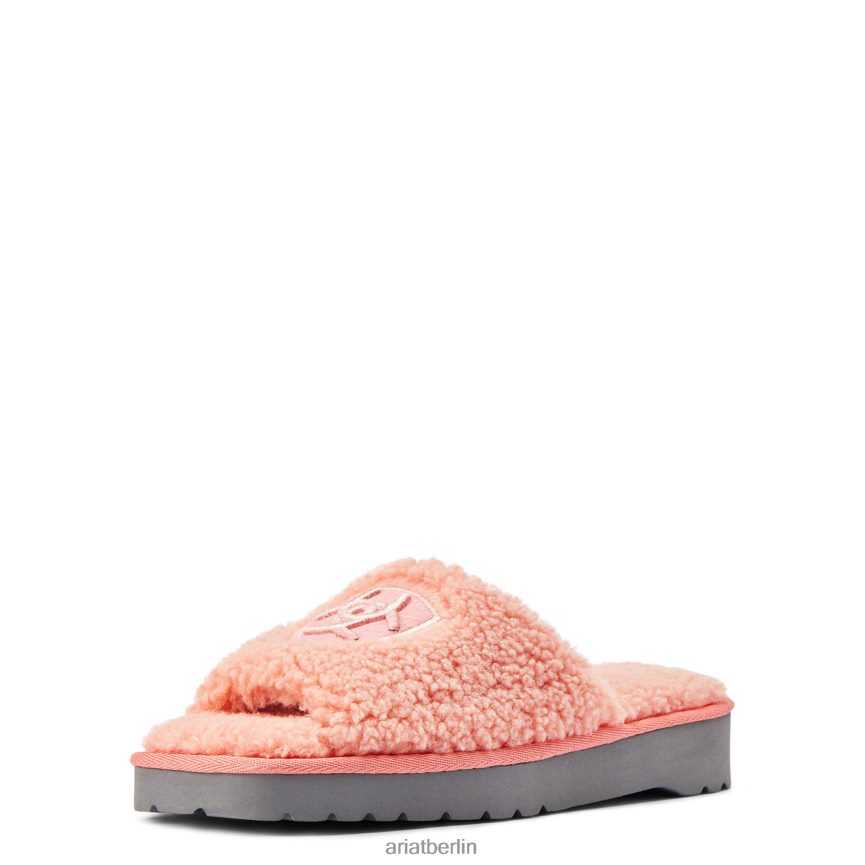 Ariat gemütlicher, schicker Slipper mit quadratischer Zehenpartie Frauen P4JJPR2496 flauschiges Rosa Schuhwerk