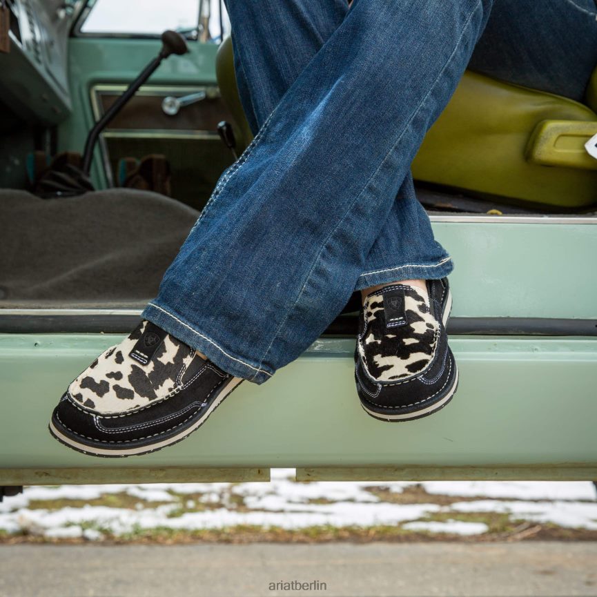 Ariat Kreuzer 1 Frauen P4JJPR2415 schwarzes Wildleder/schwarze und weiße Haare Schuhwerk