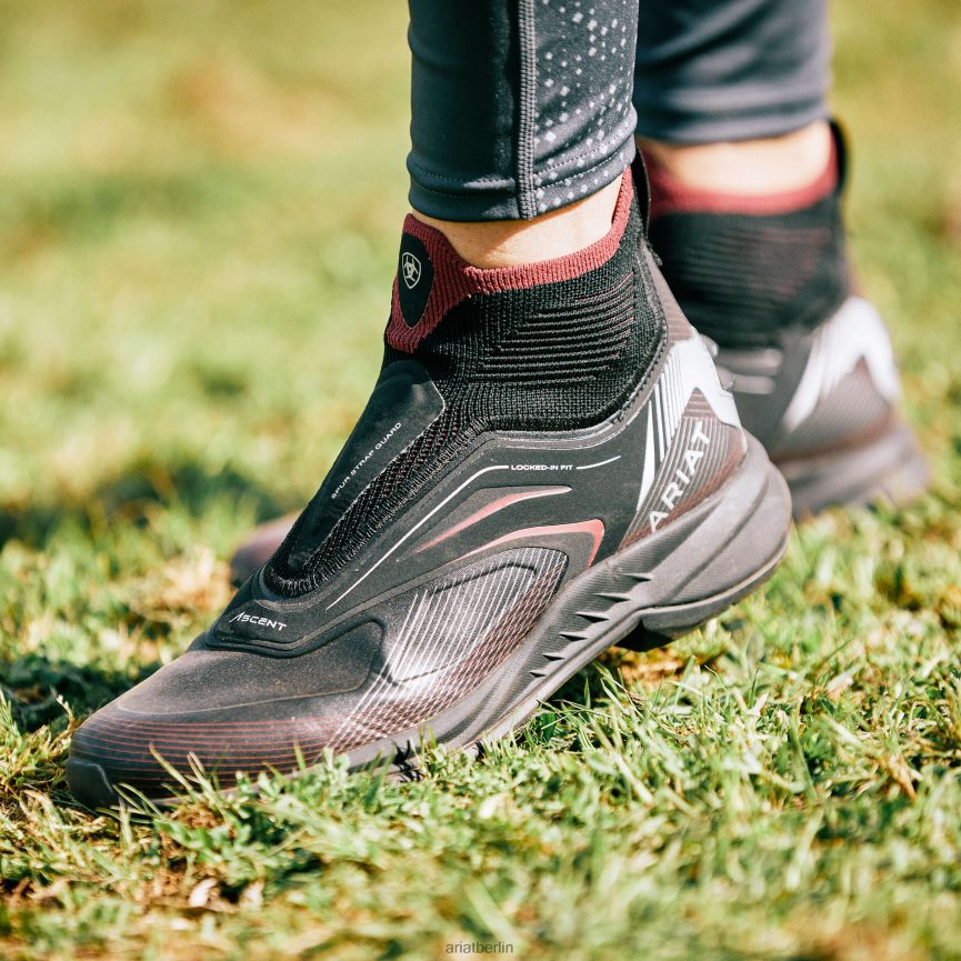 Ariat Aufstiegs-Paddock-Stiefel Frauen P4JJPR2341 schwarz/burgund Schuhwerk