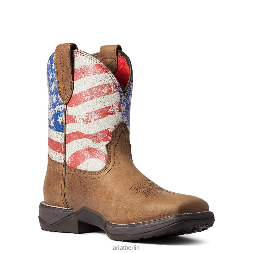 Ariat Anthem Shortie Patriot Westernstiefel Frauen P4JJPR2156 Rotbraun Schuhwerk