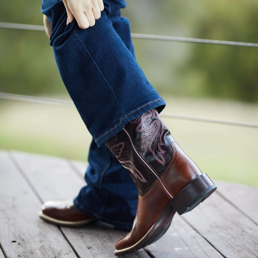 Ariat Edgewood Westernstiefel Frauen P4JJPR2189 dunkles Gepäck Schuhwerk