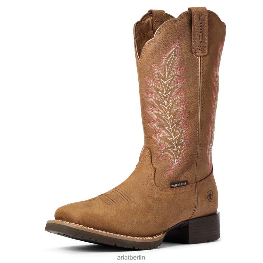 Ariat Hybrid Rancher wasserdichter Westernstiefel Frauen P4JJPR2237 Kieselbraun Schuhwerk
