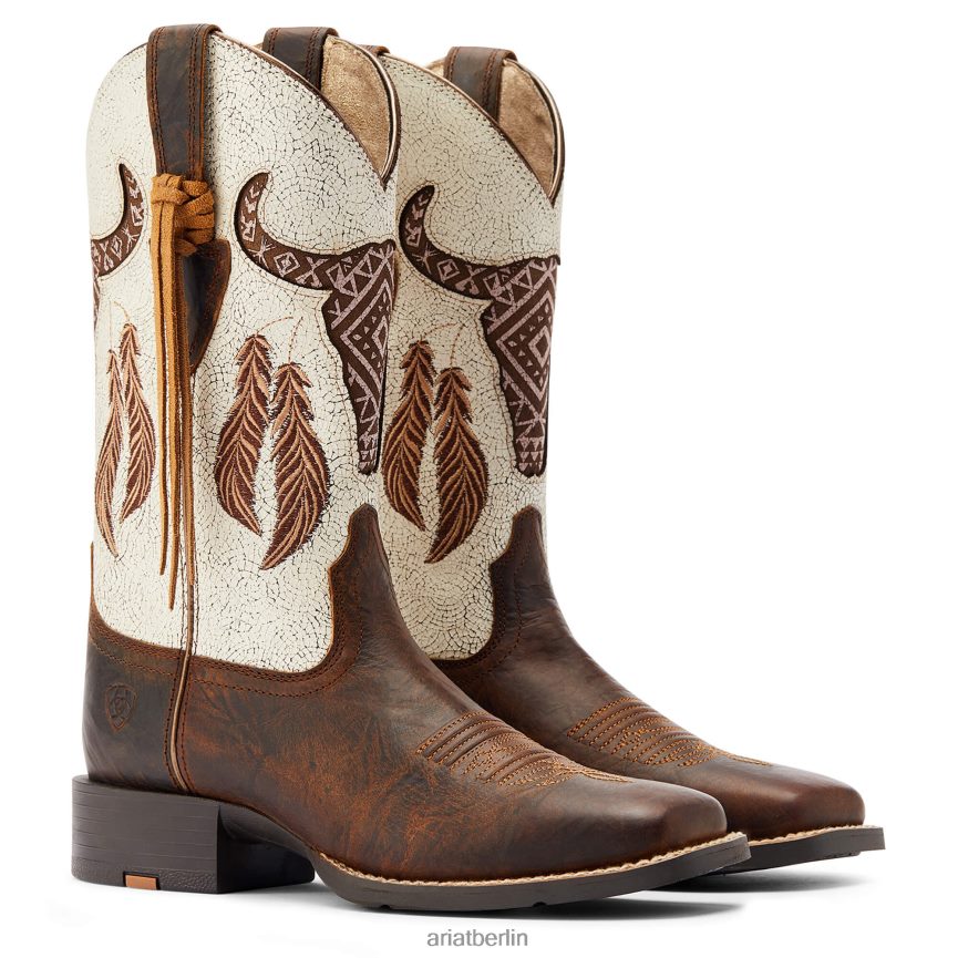 Ariat Round Up Southwest Stretchfit Westernstiefel Frauen P4JJPR2104 scheunenbraun Schuhwerk