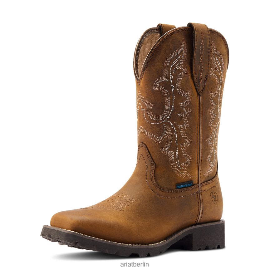 Ariat Unbridled Rancher wasserdichter Westernstiefel Frauen P4JJPR2284 ölige Distressed-Bräune Schuhwerk