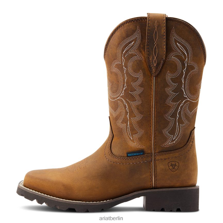 Ariat Unbridled Rancher wasserdichter Westernstiefel Frauen P4JJPR2284 ölige Distressed-Bräune Schuhwerk