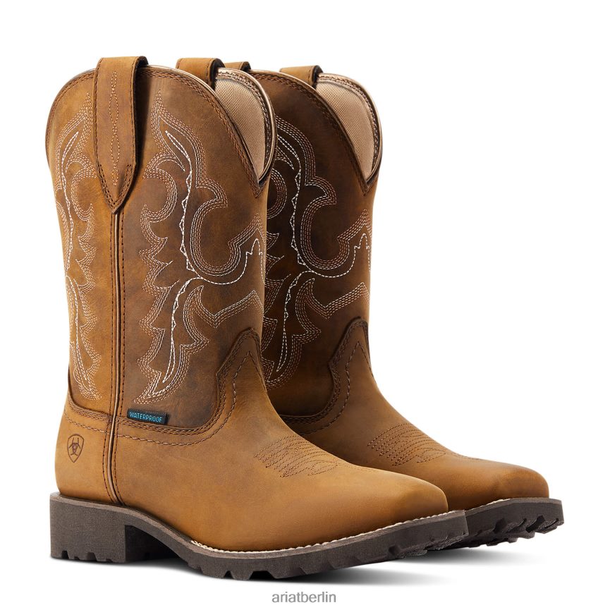Ariat Unbridled Rancher wasserdichter Westernstiefel Frauen P4JJPR2284 ölige Distressed-Bräune Schuhwerk