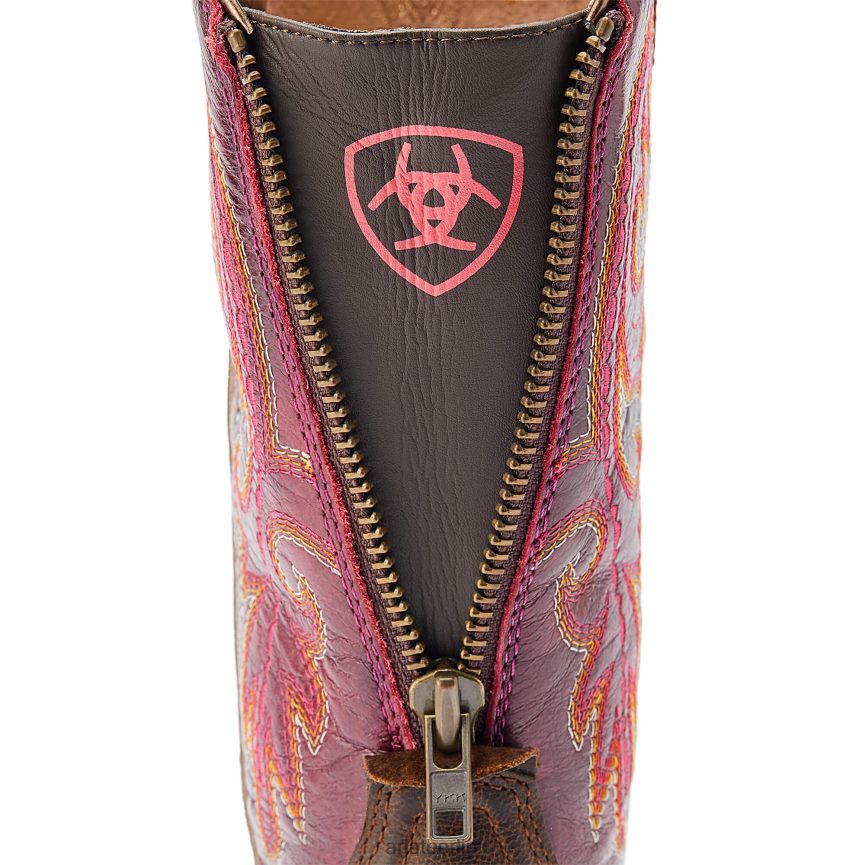 Ariat Westernstiefel mit rundem Reißverschluss hinten Frauen P4JJPR2278 getragener Mokka Schuhwerk