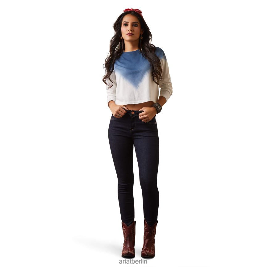 Ariat Hallo Ombre-Top Frauen P4JJPR3108 Weiß Spitzen