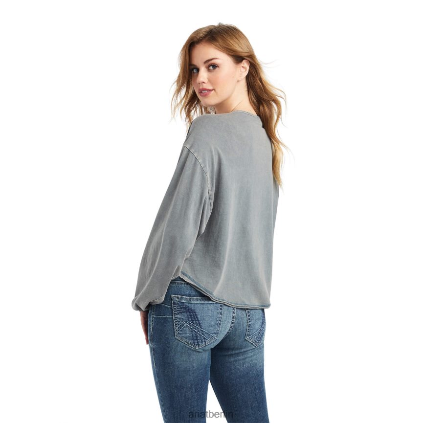 Ariat Pinon-Henley-Oberteil Frauen P4JJPR3113 Mitternachtsmarine Spitzen