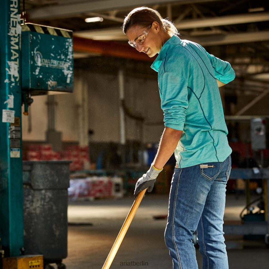 Ariat Rebar Evolution Oberteil mit halbem Reißverschluss Frauen P4JJPR3028 Wiesenbach Spitzen