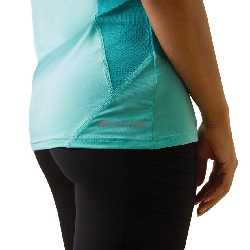 Ariat Baselayer aus Cambria-Jersey mit 1/4-Reißverschluss Frauen P4JJPR3178 Poolblau/Viridiangrün Spitzen