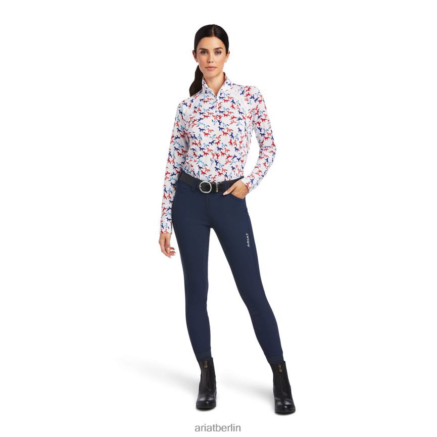 Ariat Sunstopper 2.0 Baselayer mit 1/4-Reißverschluss Frauen P4JJPR2866 Galoppdruck Spitzen