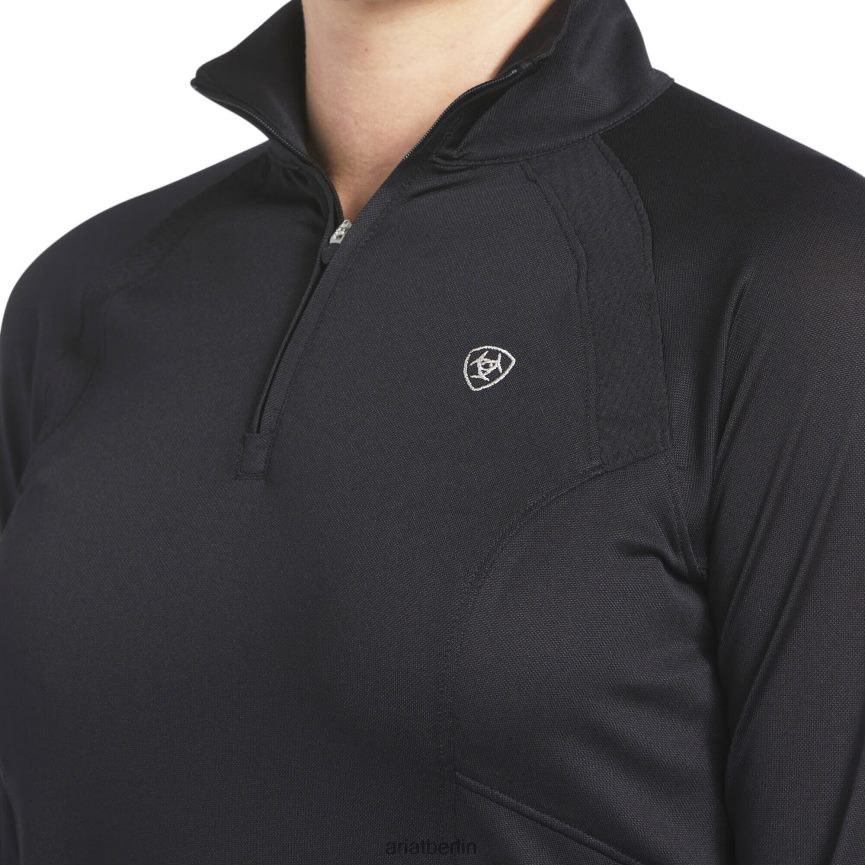 Ariat Sunstopper 2.0 Baselayer mit 1/4-Reißverschluss Frauen P4JJPR2870 Schwarz Spitzen