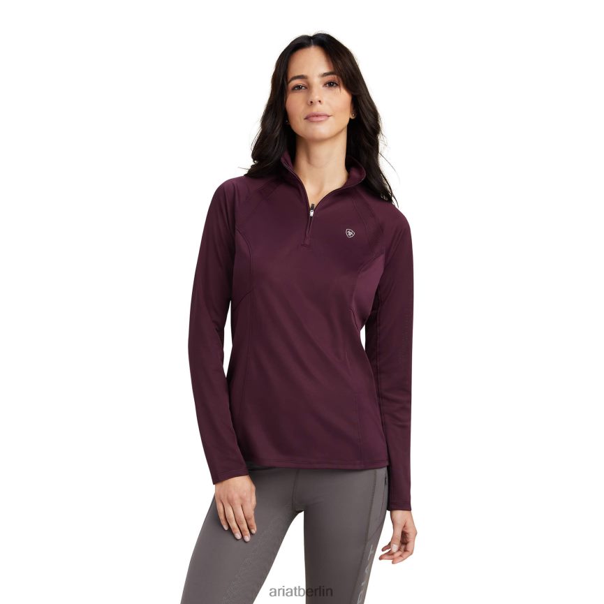 Ariat Sunstopper 2.0 Baselayer mit 1/4-Reißverschluss Frauen P4JJPR2944 Maulbeere Spitzen