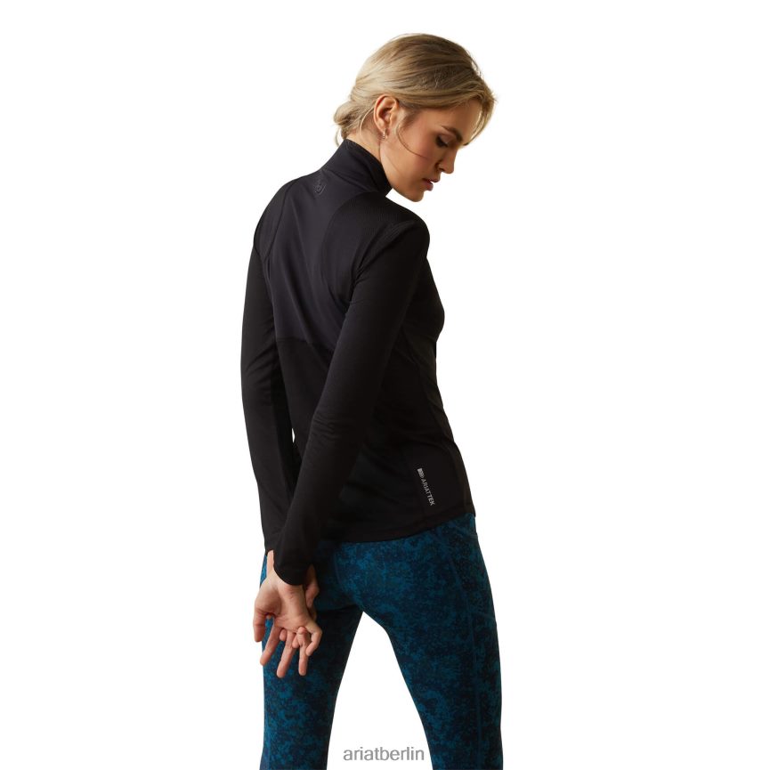 Ariat atmungsaktives Baselayer mit 1/4-Reißverschluss Frauen P4JJPR3040 Schwarz Spitzen
