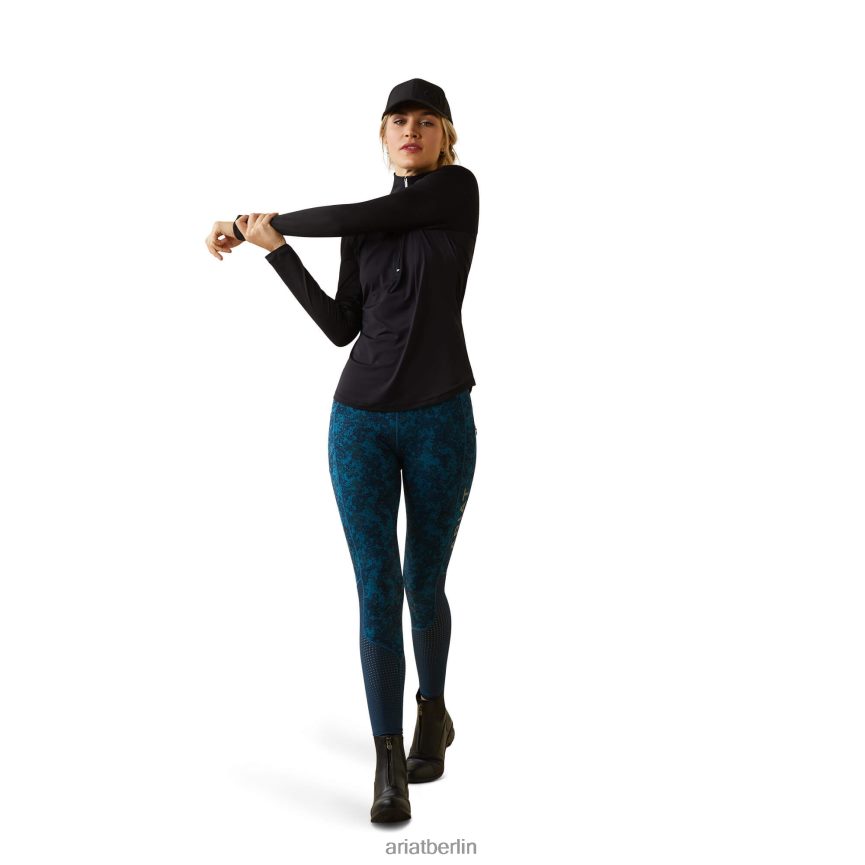 Ariat atmungsaktives Baselayer mit 1/4-Reißverschluss Frauen P4JJPR3040 Schwarz Spitzen