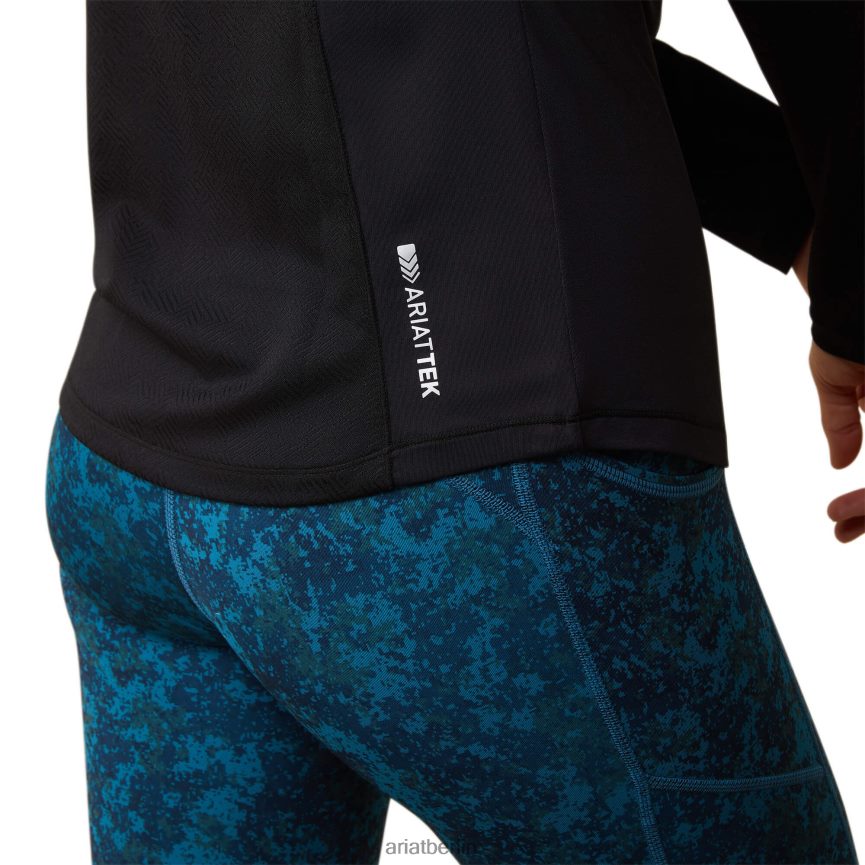 Ariat atmungsaktives Baselayer mit 1/4-Reißverschluss Frauen P4JJPR3040 Schwarz Spitzen