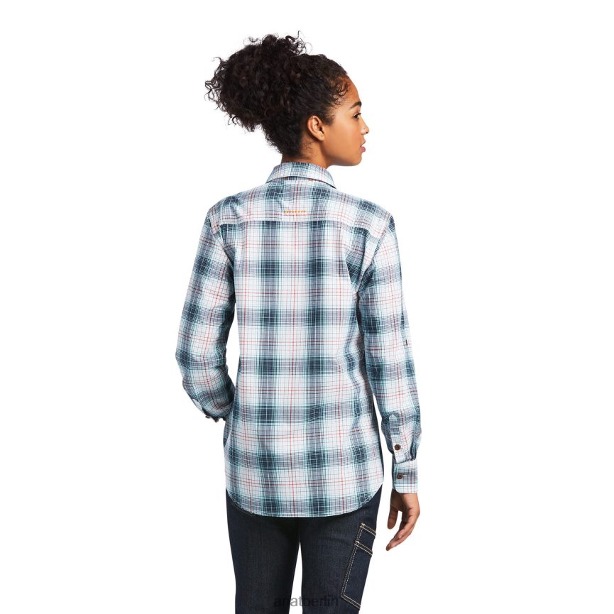Ariat Bewehrungsstahl-Arbeitshemd aus robustem Durastretch Frauen P4JJPR2953 Marinefinsternis Spitzen
