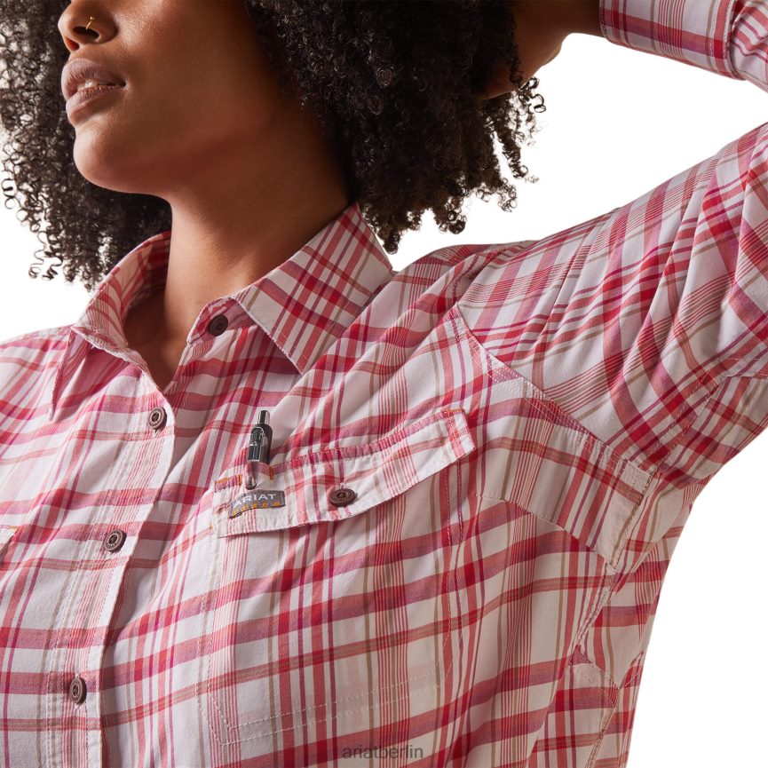 Ariat Bewehrungsstahl-Arbeitshemd aus robustem Durastretch Frauen P4JJPR2960 Kirschen Julibee kariert Spitzen