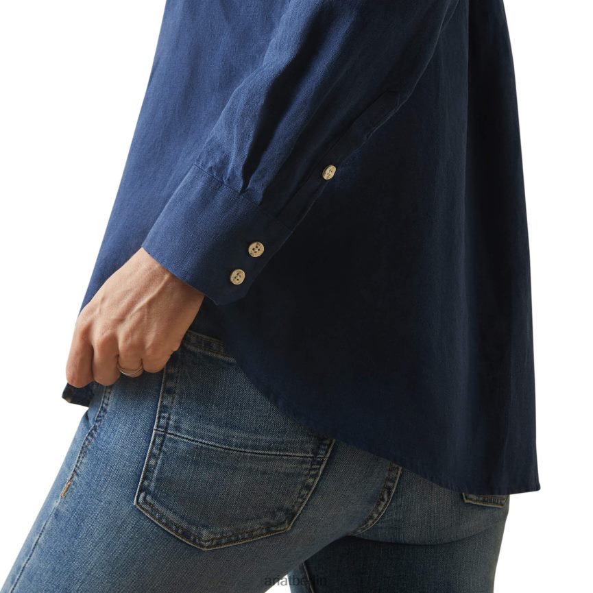 Ariat Cazadero-Bluse Frauen P4JJPR2791 Marine Spitzen