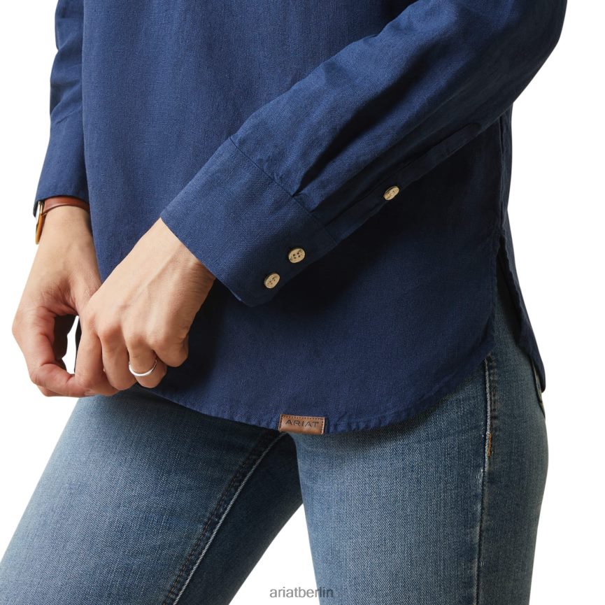 Ariat Cazadero-Bluse Frauen P4JJPR2791 Marine Spitzen