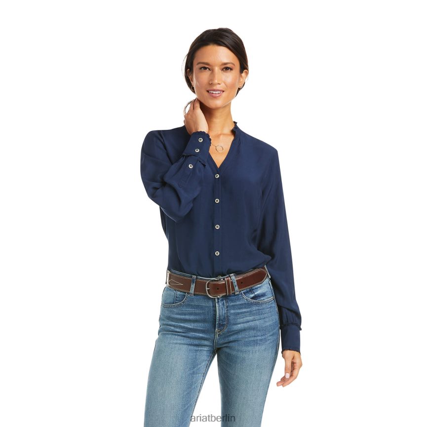 Ariat Clara-Bluse Frauen P4JJPR3154 Marine Spitzen